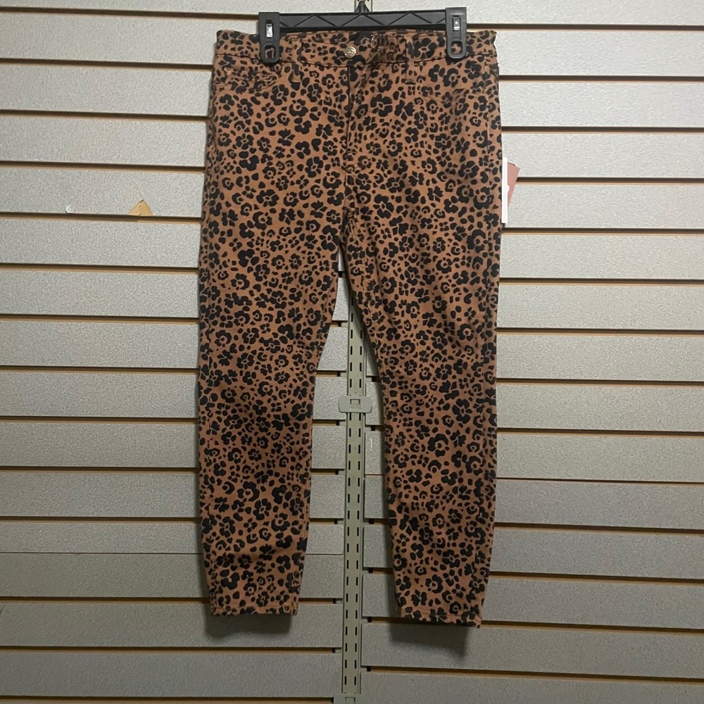 Jen7 7 For All Mankind Womens Petite Ankle Skinny Leopard Jeans 10 7G149752 AMF‎